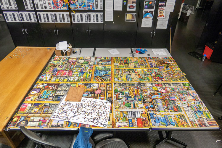 Large jigsaw puzzle almost competed