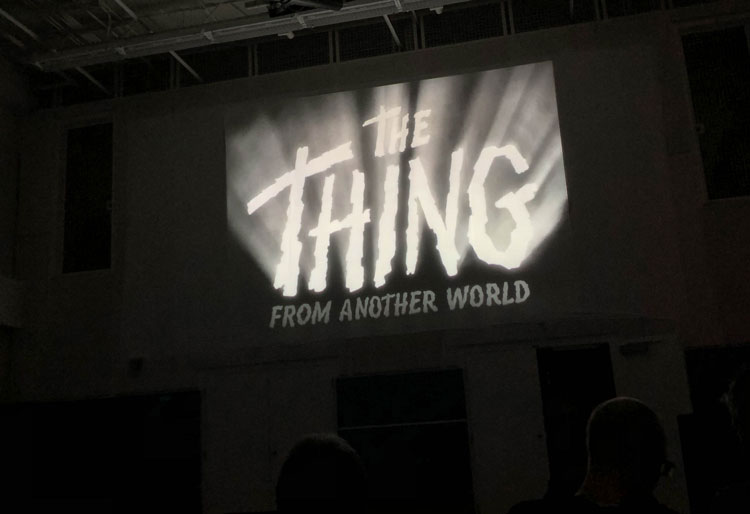 Projected title screen of "The Thing"
