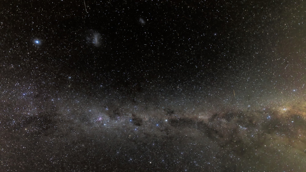 Dark starry sky, with magellanic clouds