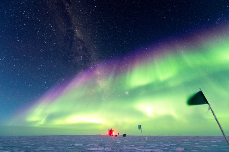 Rainbow of auroras