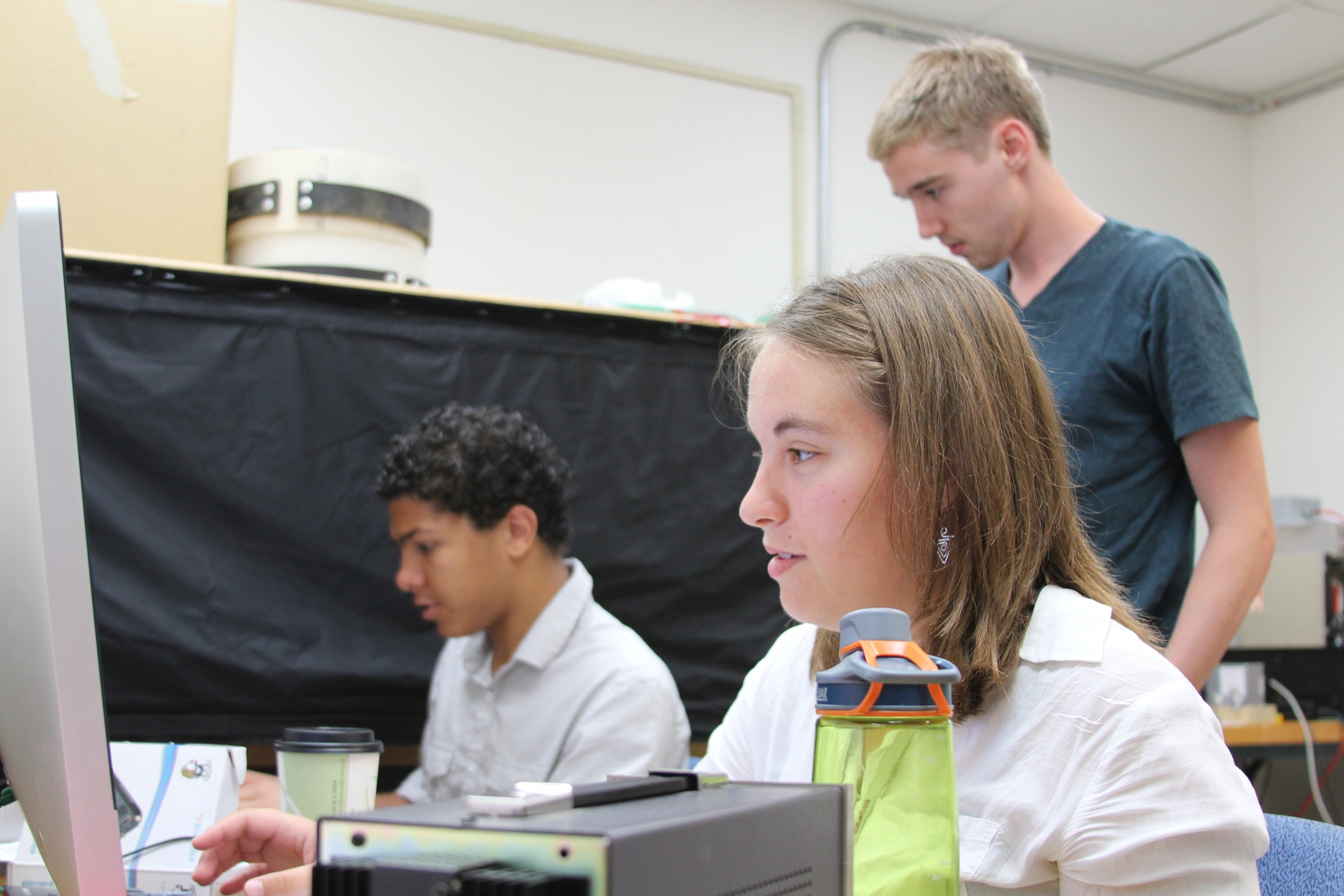 Students working in the lab at the UW physics department