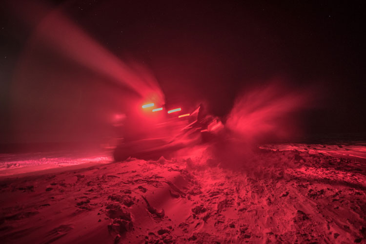 South Pole igloo being bulldozed