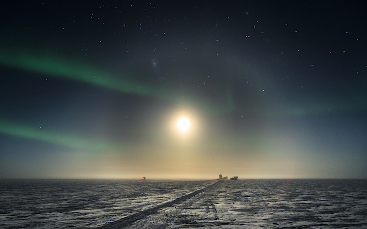 Bright moon at the South Pole