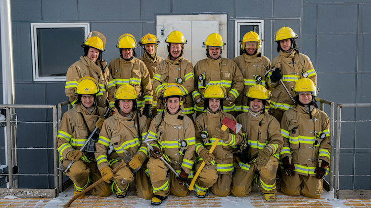 Group photo of South Pole fire team