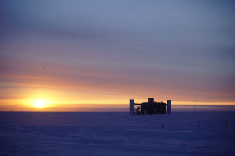 Sunset near IceCube Lab at South Pole