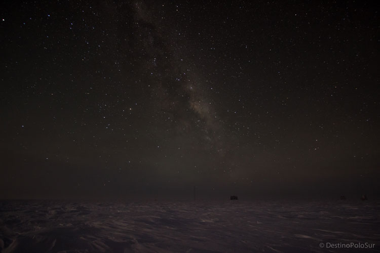 The South Pole is one of the best places for a view, like the Milky Way in this picture. 