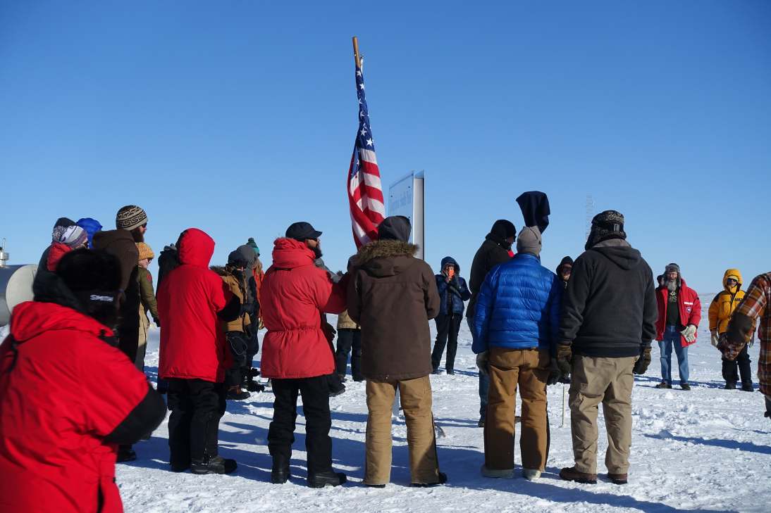 Group at ceremonial south pole