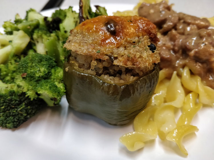 close-up of stuffed pepper