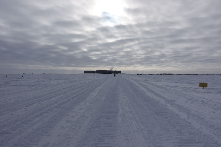 South Pole station from a distance