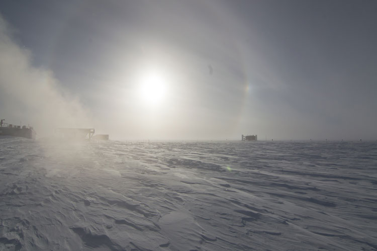 Sun means sundogs and no auroras. 