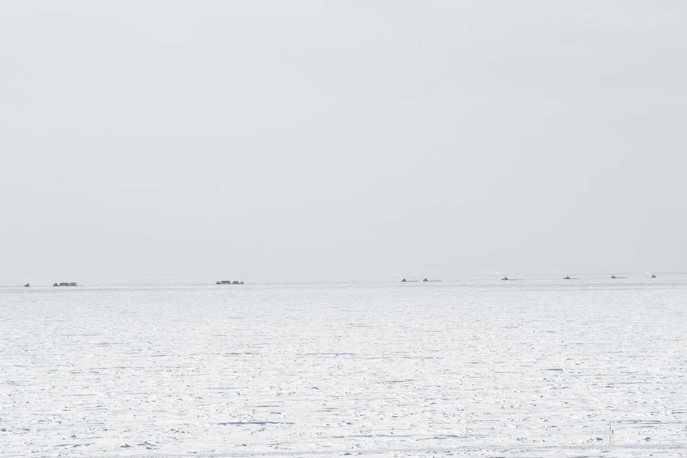 Arrival of South Pole traverse far away on horizon.
