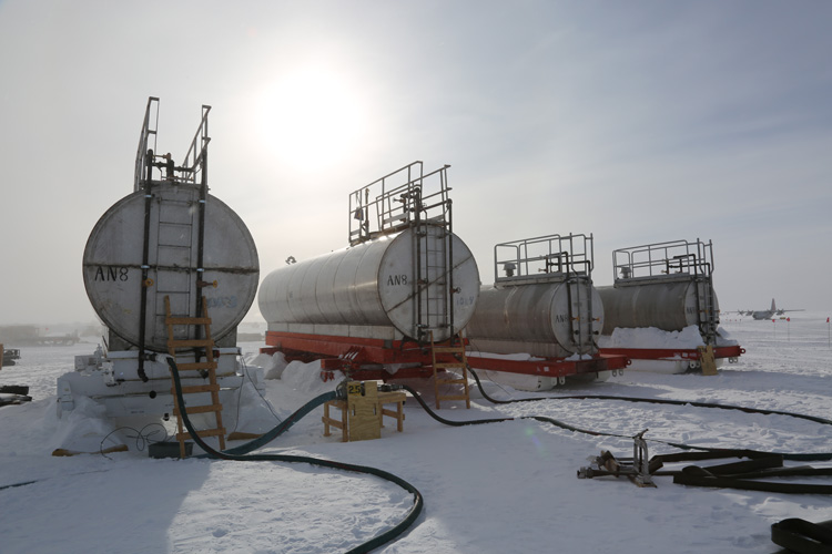 Fuel tanks at the South Pole