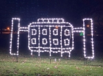A light display in the shape of the IceCube Lab.