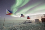 Flags proving just how windy Antarctica is. 